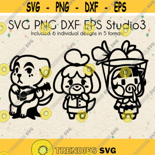 KK Slider Isabelle and Daisy Mae Bundle Files Animal Inspired Design Cute SVG Digital Download svg dxf png eps studio3Design 38.jpg
