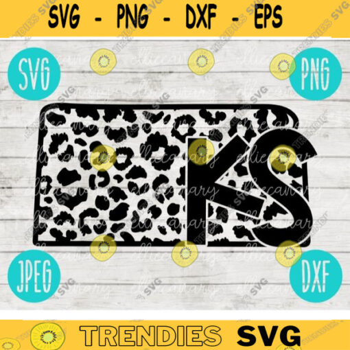 Kansas SVG State Leopard Cheetah Print svg png jpeg dxf Small Business Use Vinyl Cut File 1792