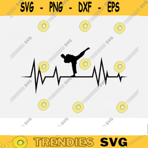 Karate SVG Heartbeat karate svg martial arts svg taekwondo svg dxf png for lovers Design 417 copy