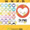 Kawaii Heart Clipart. Heart with Face Circles Clip Art. Love Valentines Day Icons Planner Printable Sticker. Valentines Instant download PNG Design 402