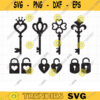 Key and Lock SVG DXF Vintage Keys and Locks Heart Shape Key Princess Key Classic Key and Lock Silhouette SVG Files for Cricut copy
