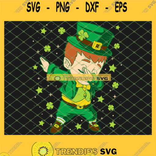Kid Boy In The Star Rain St Patricks Day Dabbing Leprechaun SVG PNG DXF EPS 1