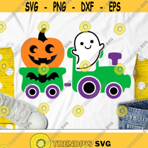 Kids Halloween Svg Pumpkin Train Svg Ghost Svg Dxf Eps Png Funny Halloween Svg Fall Cut Files Boys Shirt Design Silhouette Cricut Design 1705 .jpg