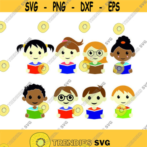 Kids Reading Study School Class Teacher Back to Cuttable Design SVG PNG DXF eps Designs Cameo File Silhouette Design 928