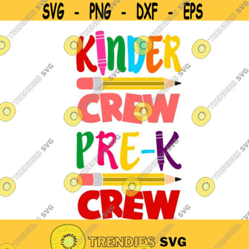 Kindergarten Preschool pre k crew school Cuttable Design SVG PNG DXF eps Designs Cameo File Silhouette Design 1908