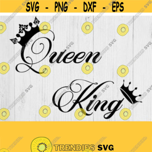 King Queen Svg files for Cricut Cut File Royalty Kingdom Birthday Gift Crown Silhouette File Vector Clipart Png DxfPdf Eps Easy Design 4