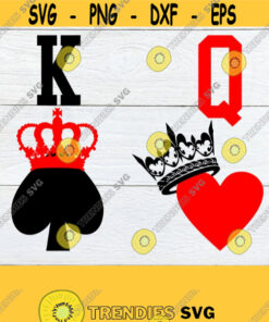 King Queen Valentine'S Day Couples Valentine'S Day Matching Couples Matching Valentine'S Day King And Queen Svg Cut File Svg Design 1195 Cut Files Svg Clipart Silhoue