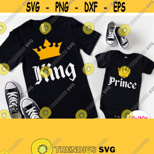 King Svg Prince Svg Matching Shirts For Father and Son Dad Shirt Svg Little Boy Shirt Svg for Cricut Silhouette Sublimation Iron on Design 448