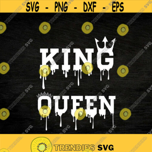 King and Queen Svg Valentine Svg Couple Shirt Svg Silhouette and Cricut Files Svg Png Eps and Jpg. Design 274