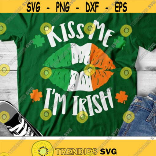 Kiss Me Im Irish Svg St. Patricks Day Svg Lips Svg Irish Kiss Svg Lucky Svg Dxf Png Ireland Clipart Silhouette Cricut Cut Files Design 2485 .jpg