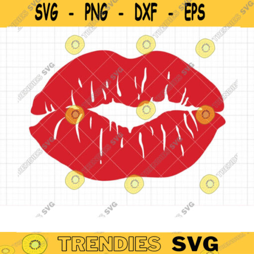 Kiss SVG DXF Red Kissing Lips Lipstick Stain Love Valentine Kiss Sexy Lips Mouth svg dxf Vector Cut Files for Cricut and Silhouette copy