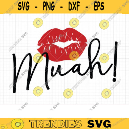 Kiss SVG DXF Valentine Day Kiss Muah Sexy Kissing Red Lips Lipstick Stain Love T Shirt Design svg dxf file for Cricut and Silhouette copy
