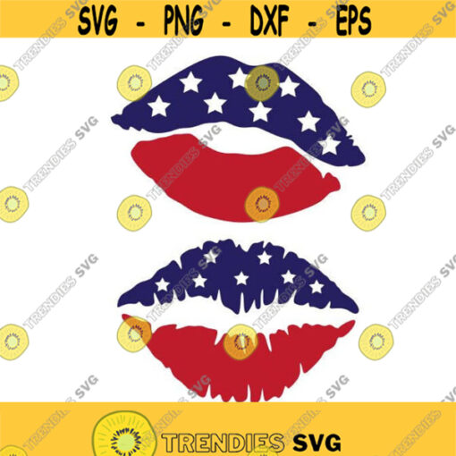 Kiss Usa Flag Fourth of july Cuttable Design SVG PNG DXF eps Designs Cameo File Silhouette Design 777