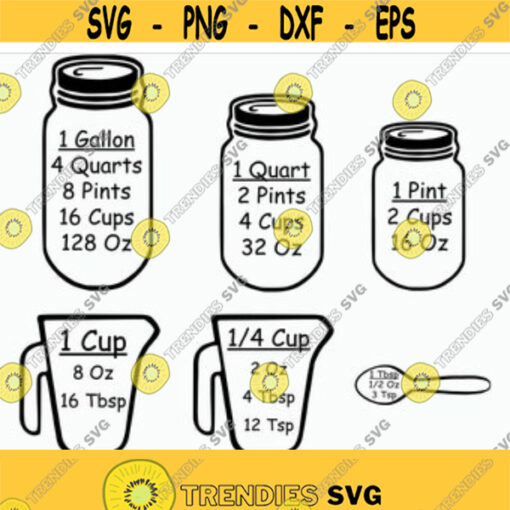 Kitchen Conversions SVG Cut Files Measurement cheat sheet Kitchen SVG Commercial use Cricut Design 163