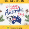 Koala Happy Australia Day Australian Flag Svg Kangaroo Svg Beautiful Country Svg Australia Svg