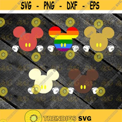 LGBT Mickey Mouse We Are The World Svg LGBT Pride svg Gay Pride Svg Lesbian Pride svg Cricut File clipart svg png eps dxf Design 581 .jpg