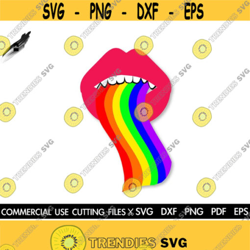 LGBT Rainbow Lips Png SVG Ai PNG Bisexual Transexual Vector Cut or Print File Digital Download Cricut Cut Files Silhouette Design 385