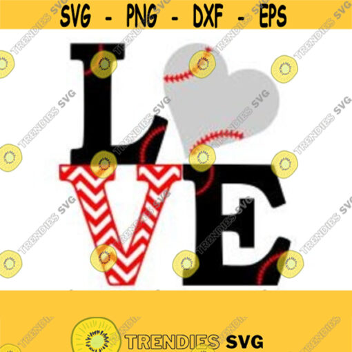 LOVE Baseball SVG Studio 3 DXF Ps Ai and Pdf Cutting Files for Electronic Cutting Machines