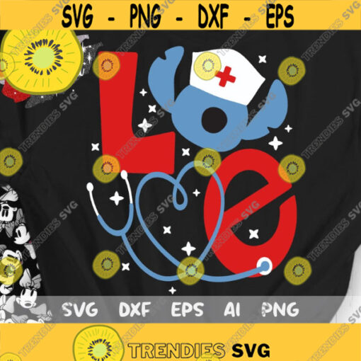LOVE Stitch Nurse Svg Love Letters Disney Disney Nurse Svg Cut file Svg Dxf Png Design 262 .jpg