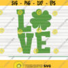 LOVE shamrock SVG St Patricks Day cut file clipart printable vector commercial use instant download Design 432