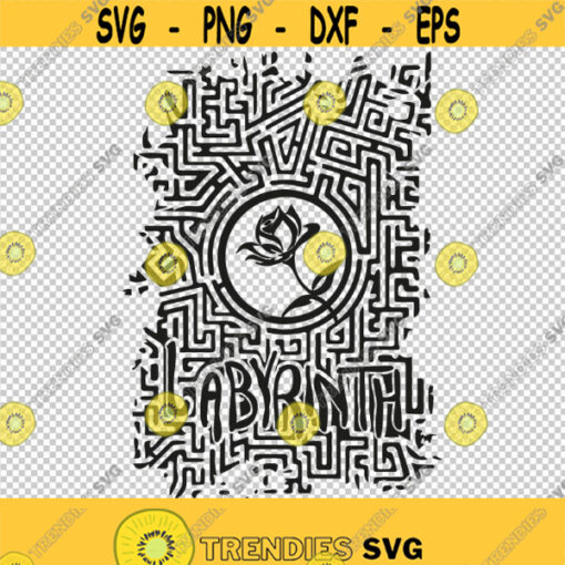 Labyrinth Fantasy Maze Rose SVG PNG EPS File For Cricut Silhouette Cut Files Vector Digital File