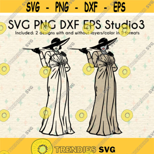 Lady Dimitrescu Cut Files Horror Video Game Design Halloween SVG Vampire SVG Digital Download svg dxf png eps studio3Design 69.jpg