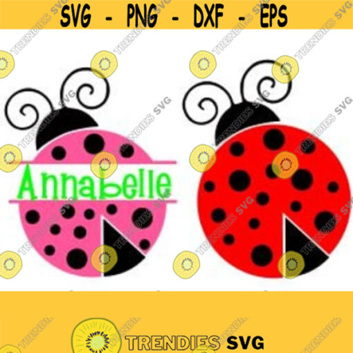 LadyBug Monogram SVG Studio 3 DXF PS Ai and pdf Cutting Files for Electronic Cutting Machines