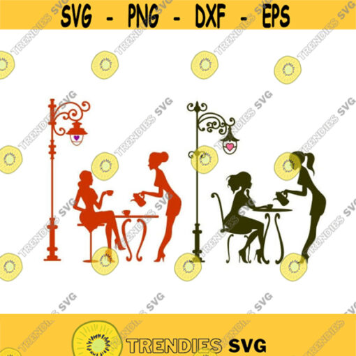 Lamp Tea Table Girls Cuttable Design SVG PNG DXF eps Designs Cameo File Silhouette Design 1583