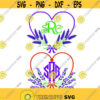Lavender Heart Flower Frame Monogram Cuttable Design SVG PNG DXF eps Designs Cameo File Silhouette Design 1862