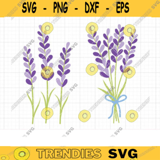 Lavender SVG Cuttable Lavender Bunch Bouguet Bundle Svg Dxf Cut Files for Cricut PNG Clipart copy