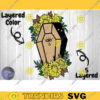 Layered Coffin SVG Files Coffin With Sunflowers svg Halloween svg Sunflowers Design Download File for Cricut Silhouette Svg Dxf Png Eps 755 copy