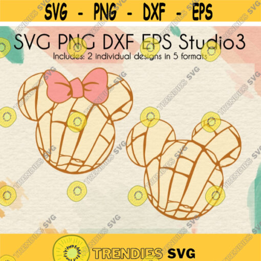 Layered Mickey Minnie Mouse Pan Dulce Concha Files Couples Design Mexican Sweet Bread SVG Digital Download svg dxf png eps studioDesign 10.jpg