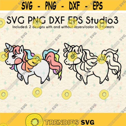 Layered Unicorn Cut Files Pastel Unicorn Design Rainbow Pony SVG Digital Download svg dxf png eps studioDesign 81.jpg
