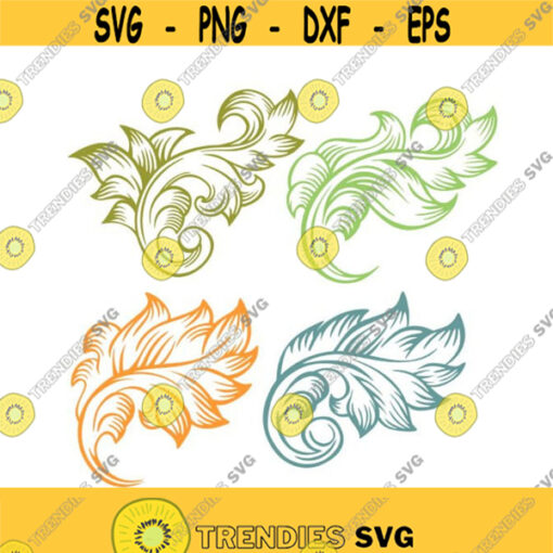 Leaf Accent Cuttable Design SVG PNG DXF eps Designs Cameo File Silhouette Design 1139