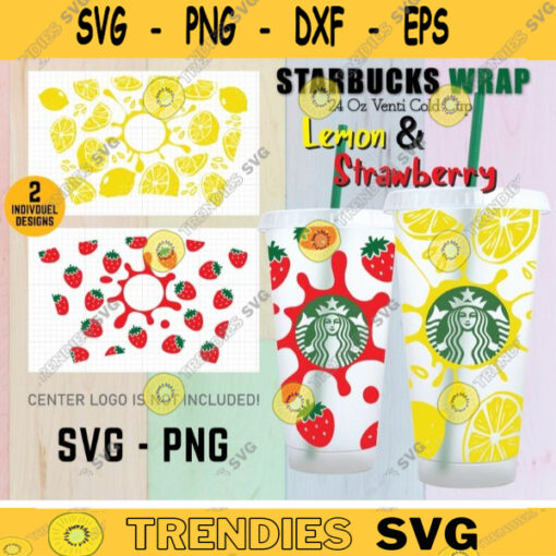 Lemon Starbucks cup Svg Strawberry Svg Starbucks Bundle Svg Cold Cup 24oz Coffee cup svg Starbucks Full Wrap Svg Png Digital Download 253