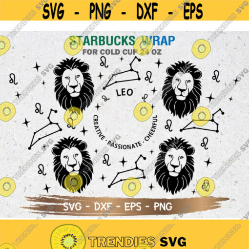Leo Starbucks Cup SVG Astrology SVG Leo svg DIY Venti for Cricut 24oz venti cold cup Instant Download Design 33