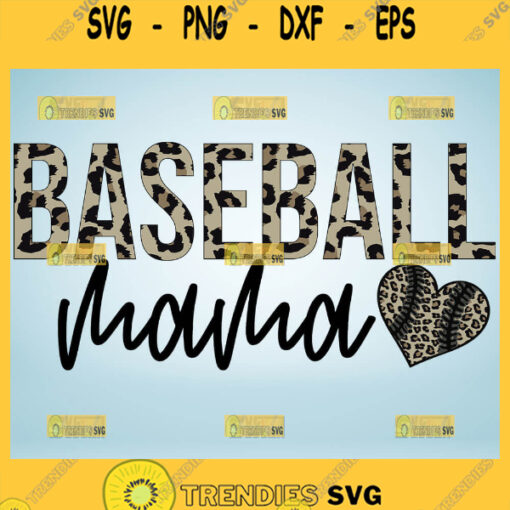 Leopard Baseball Mama Svg Heart Baseball Svg 1