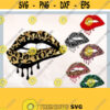 Leopard Dripping Lips clipart Dripping Lips svg Sublimation of lips HTV Transfers Biting Lips PNG