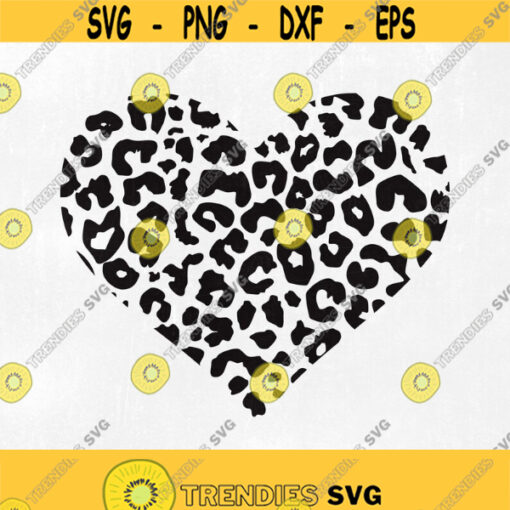 Leopard Heart SVG Leopard Pattern SVG Files png jpg eps dxf studio.3 Cut files for Cricut and Silhouette Clipart Instant Download. Design 317