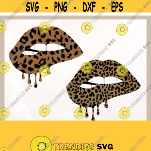 Leopard Lips svg Cheetah Print svg Dripping Lips svg Drip Lip svg Lip Biting svg Lips Cut File For Cricut