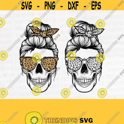 Leopard Mom Skull Svg File Messy Bun Skull Svg Momlife Svg Momlife Skull Svg Patriotic Svg Cutting FileDesign 532