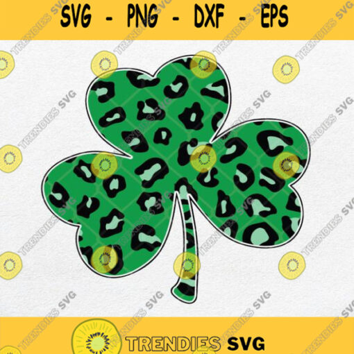 Leopard Shamrock Leaf Irish Svg Png Dxf Eps