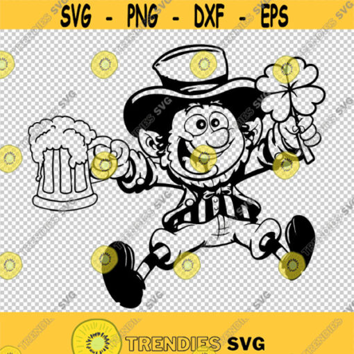 Leprechaun Beer Clover St. Patricks Day SVG PNG EPS File For Cricut Silhouette Cut Files Vector Digital File
