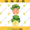 Leprechaun Hat Monogram Frame St Patricks Irish Cuttable Design Pack SVG PNG DXF eps Designs Cameo File Silhouette Design 755