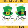 Leprechaun Hat SVG DXF Boy and Girl St Patricks Day Irish Top Hat with Bow and Shamrock Monogram Svg Dxf Cut Files for Cricut and Silhouette copy