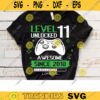 Level 11 Unlocked svg 11th birthday boy svg 11 years Old Gamer T Shirt Video Game Controller Joystick kid design Svg Cut File For Cricut 163 copy