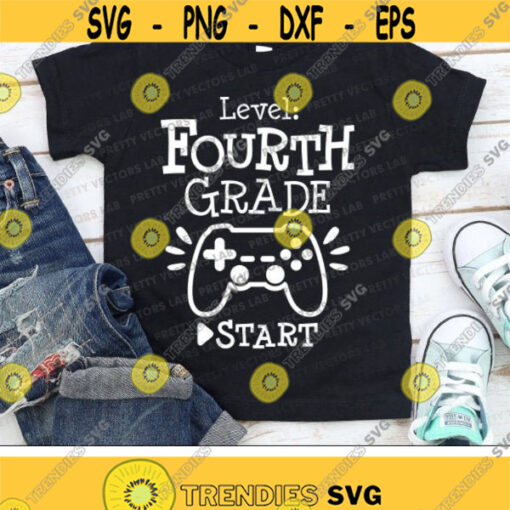 Level Fourth Grade Svg Back To School Svg 4th Grade Svg Dxf Eps Png Teacher Clipart 1st Day Cut Files Video Game Silhouette Cricut Design 873 .jpg