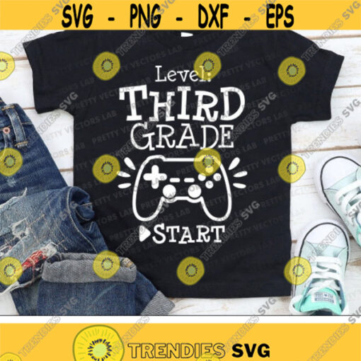 Level Third Grade Svg Back To School Svg 3rd Grade Cut Files Teacher Svg Dxf Eps Png School Shirt Design Video Game Silhouette Cricut Design 887 .jpg