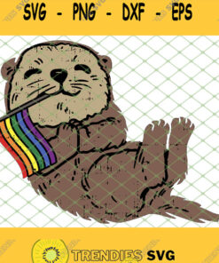 Lgbt Sea Otter Rainbow Flag Cute Gay Pride Animal Lover Svg Png Dxf Eps 1 Svg Cut Files Svg Clip