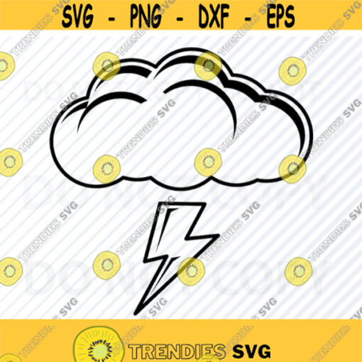 Lightning Clouds SVG Files for cricut Storm Clip Art Could Vector Images Svg Files For Silhouette Eps Lightning Png Dxf Weather svg Design 459